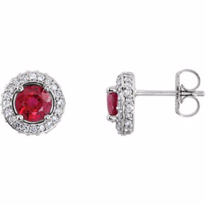 68602:60004:P Platinum Ruby & 3/8 CTW Diamond Earrings