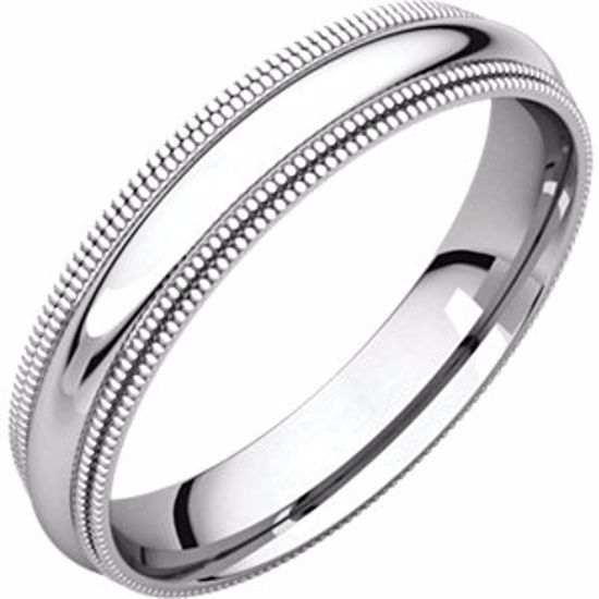 DMGR6:100104:P Sterling Silver 4mm Double Milgrain Comfort Fit Band