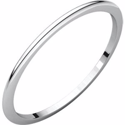 HR7:668:P Platinum 1mm Half Round Band 