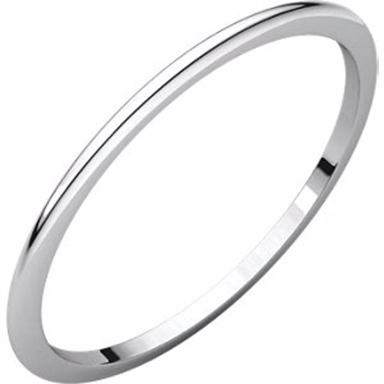 HR7:668:P Platinum 1mm Half Round Band 