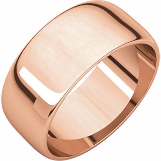 HRL12:642:P 10kt Rose 8mm Light Half Round Band