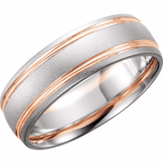 50240:254593:P 14kt White & Rose 7mm Band Size 12.5