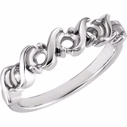 11566:80679:P Sterling Silver 3mm Round 5-Stone Anniversary Band Mounting