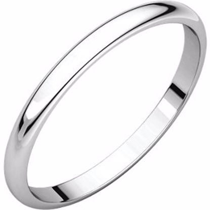 HRL4:100:P 14kt Rose 2mm Light Half Round Band