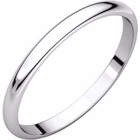 HRL4:100:P 14kt Rose 2mm Light Half Round Band