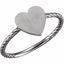 51410:1004:P Continuum Sterling Silver Heart Engravable Rope Ring