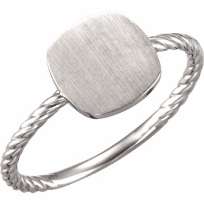 51407:1004:P Continuum Sterling Silver Antique Engravable Rope Ring 