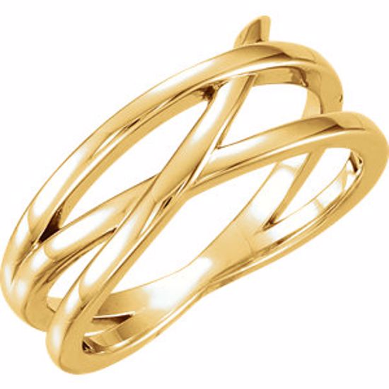 51513:102:P 14kt Yellow Criss-Cross Ring