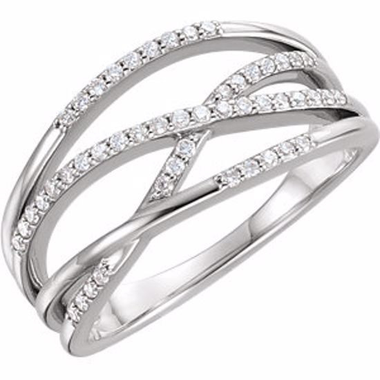 122658:6004:P Platinum 1/4 CTW Diamond Criss-Cross Ring