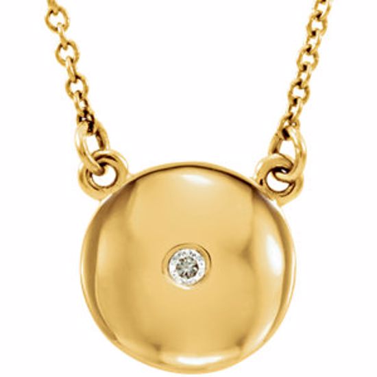 86236:102:P 14kt Yellow .02 CTW Diamond Domed 16.5" Necklace