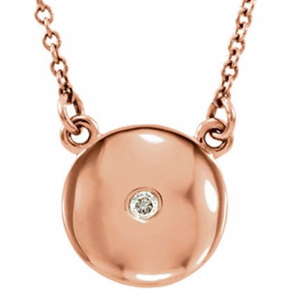 86236:103:P 14kt Rose .02 CTW Diamond Domed 16.5" Necklace