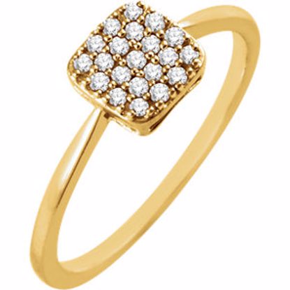 651836:60000:P 14kt Yellow 1/6 CTW Diamond Square Cluster Ring