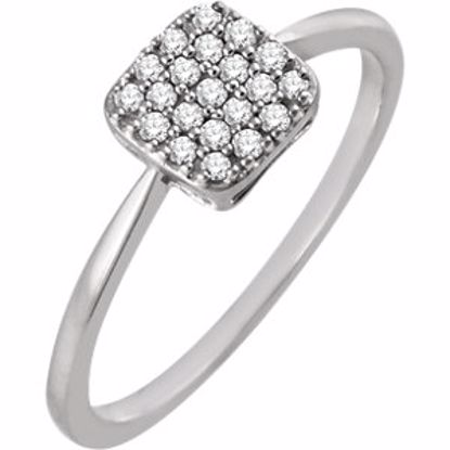 651836:60001:P 14kt White 1/6 CTW Diamond Square Cluster Ring