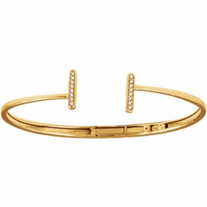 651857:60000:P 14kt Yellow 1/ CTW Diamond Vertical Bar Cuff Bracelet