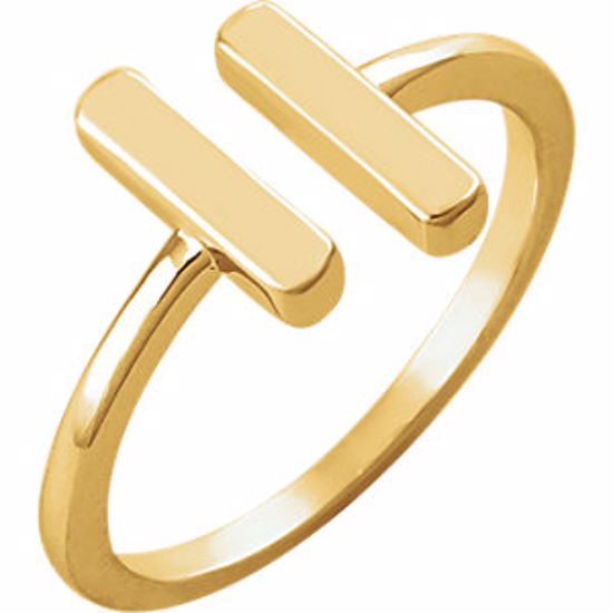 651810:101:P 14kt Yellow Vertical Bar Ring