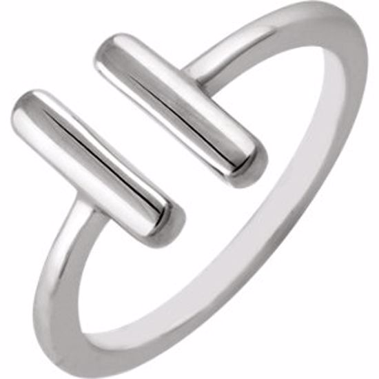 651810:102:P 14kt White Vertical Bar Ring