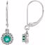 86247:6001:P 14kt White Emerald & .08 CTW Diamond Earrings