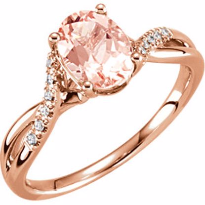 651501:101:P 14kt White Morganite & .08 CTW Diamond Ring