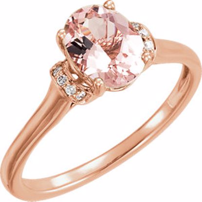 651876:60000:P 14kt Rose Morganite & .05 CTW Diamond Ring