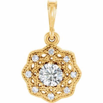 86242:6012:P 14kt Yellow 1/3CTW Diamond Halo-Style Pendant 