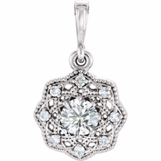 86242:6013:P Platinum 1/3CTW Diamond Halo-Style Pendant 