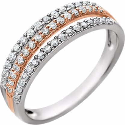 651890:60000:P 14kt White & Rose 3/8 CTW Diamond Ring