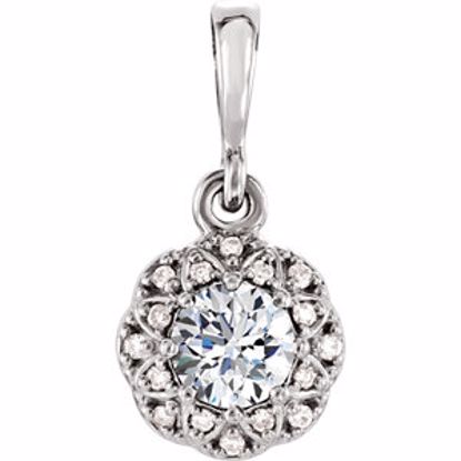 86246:6011:P 14kt White 1/3 CTW Diamond Halo-Style Pendant 