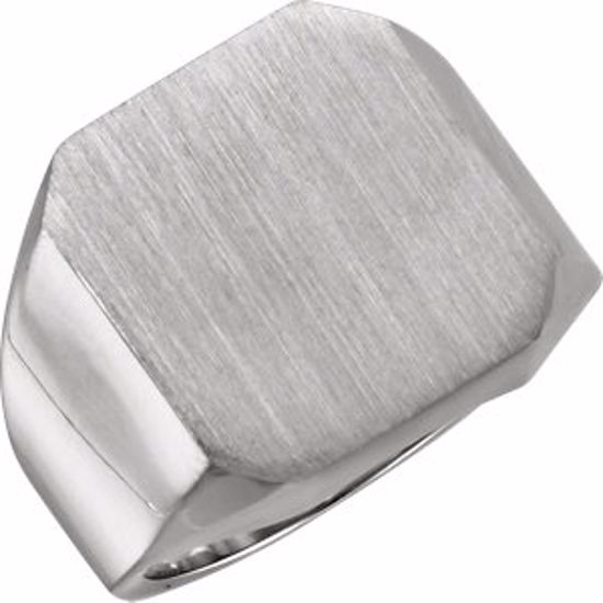 9599:323576:P Sterling Silver 18x6mm Octagon Men's Signet Ring