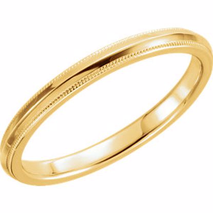 51540:125:P 14kt Yellow 2.5mm Knife Edge Comfort Fit Milgrain Band Size 10