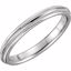 51540:100:P 14kt White 2.5mm Knife Edge Comfort Fit Milgrain Band Size 5
