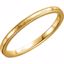 51537:123:P 14kt Yellow 2mm Flat Comfort Fit Milgrain Hammer Finish Band Size 9