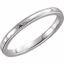 51537:101:P 14kt White 2mm Flat Comfort Fit Milgrain Hammer Finish Band Size 5.5