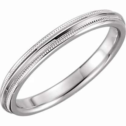 51540:102:P 14kt White 2.5mm Knife Edge Comfort Fit Milgrain Band Size 6