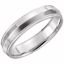 51540:167:P 14kt White 5mm Knife Edge Comfort Fit Milgrain Band Size 8.5