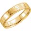 51537:181:P 14kt Yellow 5mm Flat Comfort Fit Milgrain Hammer Finish Band Size 8