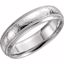 51542:137:P 14kt White 6mm Half Round Comfort Fit Milgrain Hammer Finish Band Size 8.5 