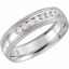 122719:6068:P 14kt White 1/4 CTW Diamond 6mm Half Round Comfort Fit Double Milgrain Band Size 9