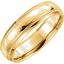 51542:151:P 14kt Yellow 6mm Half Round Comfort Fit Milgrain Hammer Finish Band Size 8 