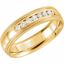 122719:6081:P 14kt Yellow 1/4 CTW Diamond 6mm Half Round Comfort Fit Double Milgrain Band Size 8
