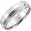 51540:199:P 14kt White 6mm Knife Edge Comfort Fit Milgrain Band Size 9.5