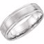 51538:139:P 14kt White 6mm Flat Edge Comfort Fit Milgrain Satin Finish Band Size 9.5