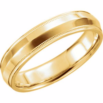 51540:184:P 14kt Yellow 5mm Knife Edge Comfort Fit Milgrain Band Size 9.5