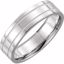 51536:180:P 14kt White 6mm Flat Comfort Fit Milgrain Band Size 10
