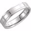 51536:140:P 14kt White 5mm Flat Comfort Fit Milgrain Band Size 5