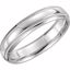 51535:111:P 14kt White 5mm Half Round Comfort Fit Milgrain Band Size 10.5