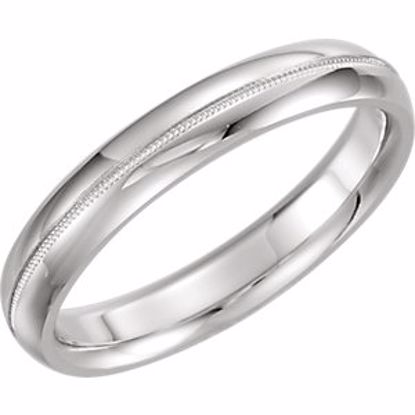 51539:140:P 14kt White 4mm Comfort Fit Milgrain Band Size 10