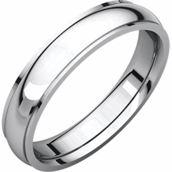 IRE6.5:133:P 14kt White 4mm Comfort Fit Edge Band 