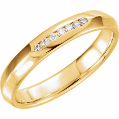 122720:6023:P 14kt Yellow 1/10 CTW Diamond Knife Edge Comfort Fit 4mm Band Size 9