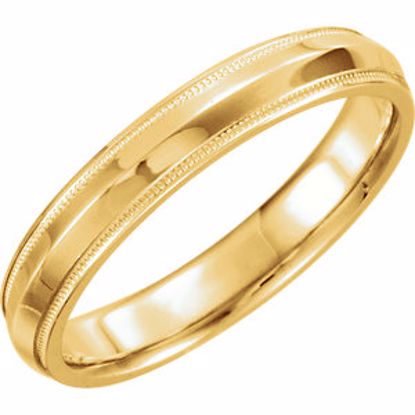 51540:148:P 14kt Yellow 4mm Knife Edge Comfort Fit Milgrain Band Size 6.5