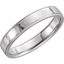 51537:142:P 14kt White 4mm Flat Comfort Fit Milgrain Hammer Finish Band Size 11